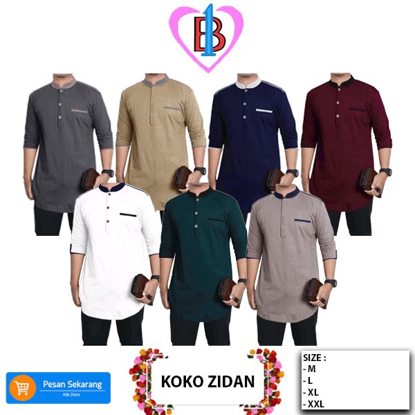 KOKO ZIDAN Pakaian Pria koko terbaru Matt Toyobo B1-Love 60476-61212-63228-65280-67147-70164(M,L,XL,XXL)