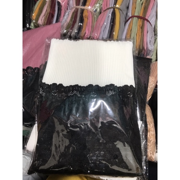 Pasmina  Plisket Prisket Renda Brokat brukat Impor/ Pasmina prisket  renda/model terbaru-Putih