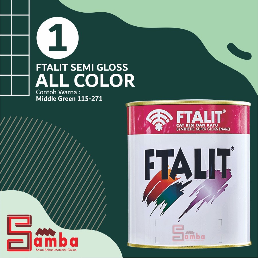 

CAT FTALIT KANSAI 1L (SEMI GLOSS ) / CAT KAYU & BESI