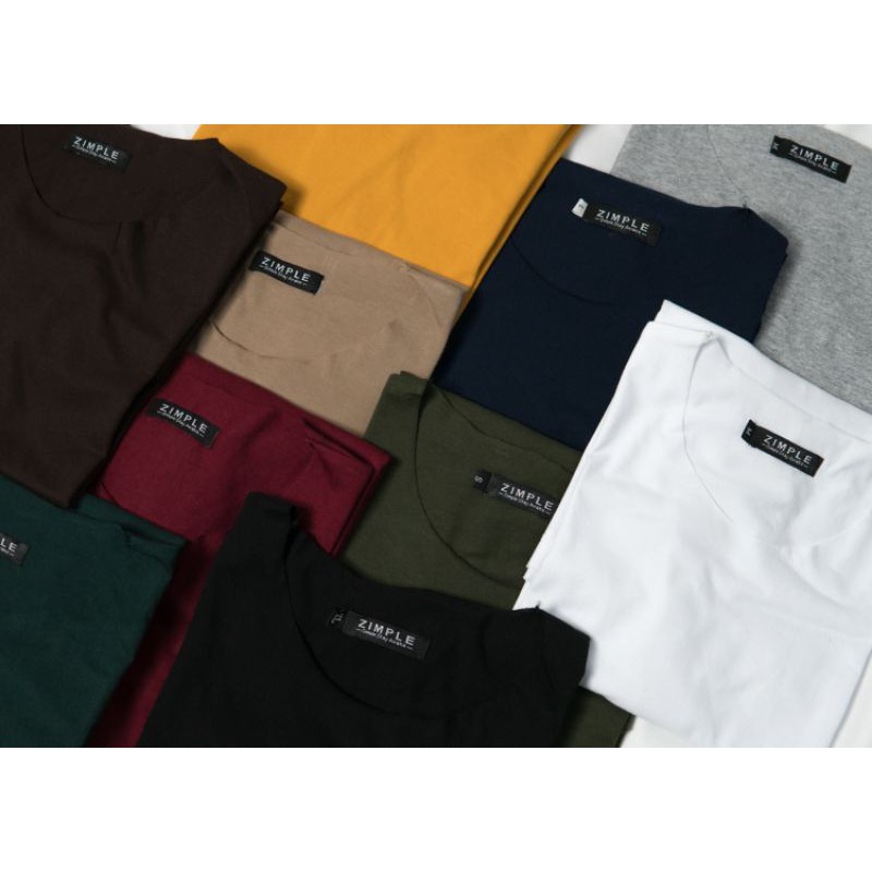 ZIMPLE - UNFINISHED TSHIRT | Kaos Polos Pria Lengan Pendek Tanpa Kerah