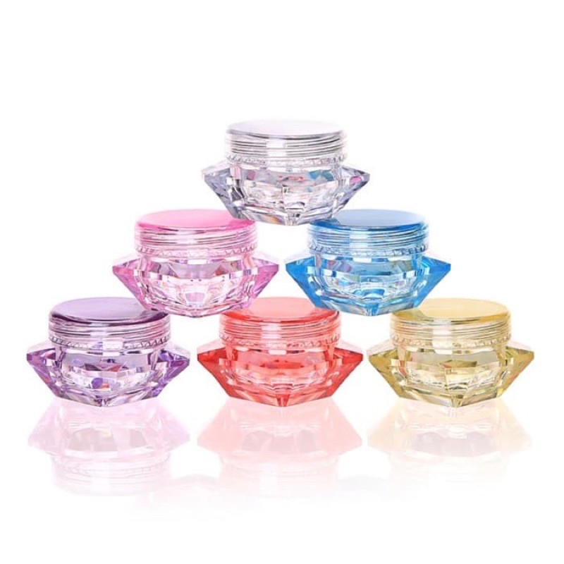 (10pcs) 5gr Pot krem Bentuk Diamond berkilau mewah/wadah lipbalm/saffron/kosmetik/glitter