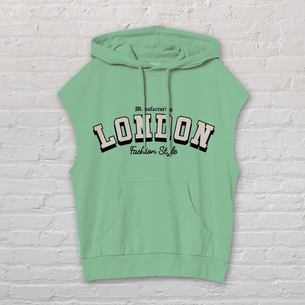 VEST HOODIE LONDON FLEECE UNISEX TEBAL MURAH TERBARU'