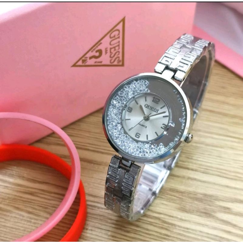 Jam Tangan Wanita Jam Tangan Terlaris Rantai Free Box &amp; Baterai