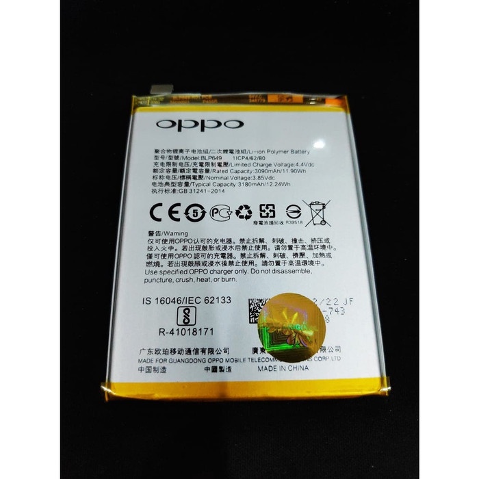 Batre Baterai Oppo A83 BLP649 Original Battery Batrei Bateri