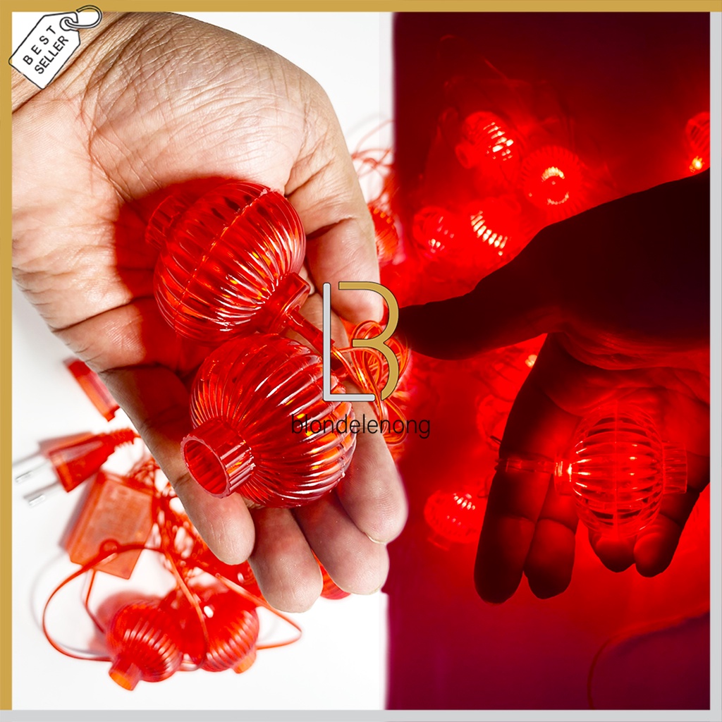 Lampu Hias Lampion Gantung Led Hiasan Imlek Merah Kelap Kelip Kedap Kedip Kerlap Kerlip Dekorasi Indoor Outdoor Ukuran Size Kecil Tenaga Power Listrik Import Murah
