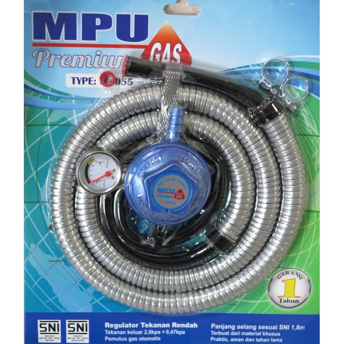 Paket Selang &amp; Regulator Meter MPU Gas SNI - 1.8 Meter