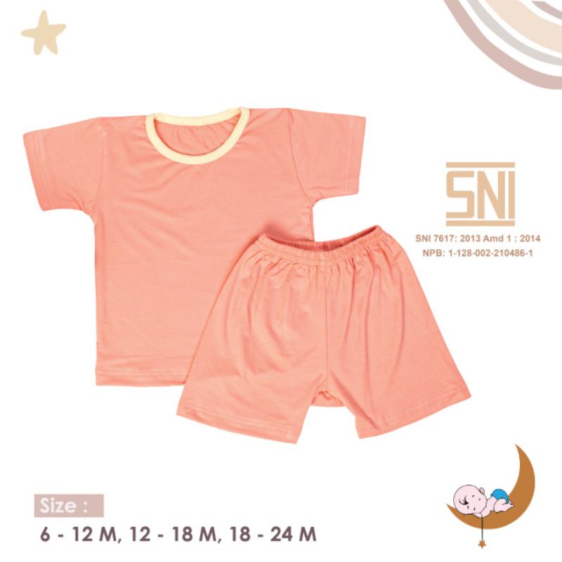 SNI STELAN Oblong PENDEK MOONS, Stelan Oblong Pendek anak, Stelan Pendek, Stelan Santai