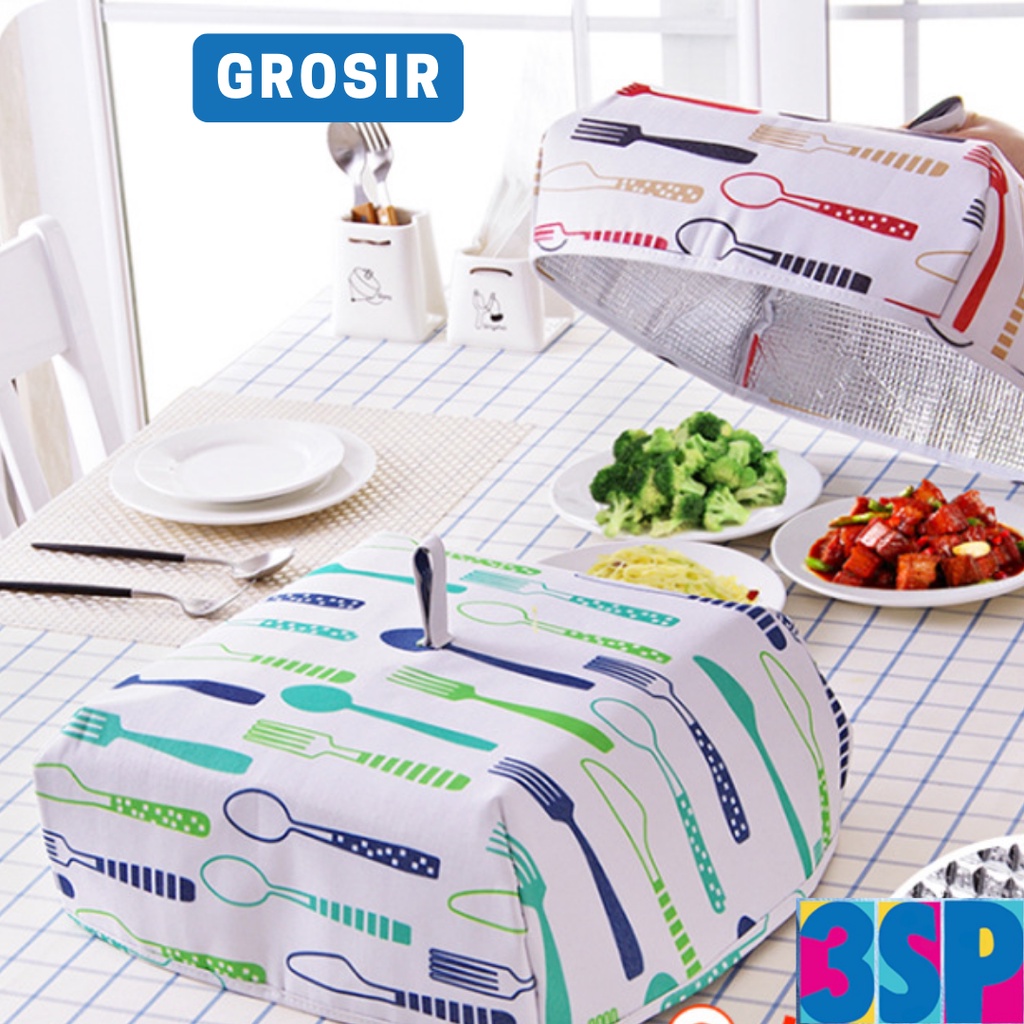 3SP | PR42 Tudung Saji Aluminium Foil Lipat Penutup Makanan Tahan Panas Dingin Murah Import