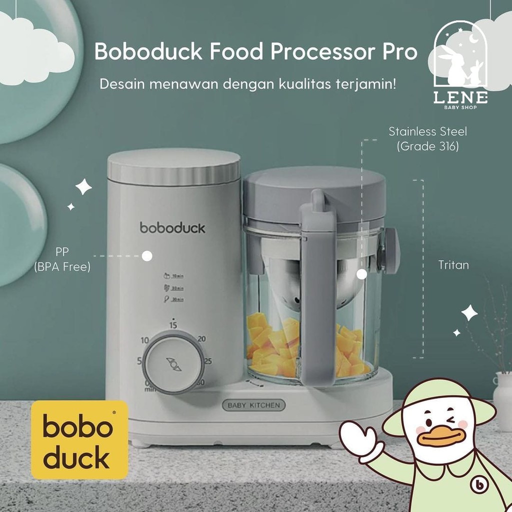 Boboduck Food Processor Blender Heater Mixer Steamer Pengolah Makanan F9005