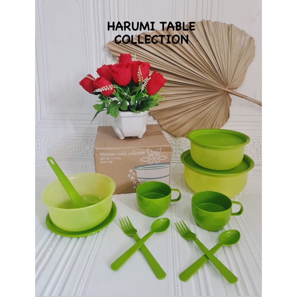 HARUMI TABLE COLLECTION ALAT MAKAN SET 11 PCS PIRING MANGKOK GELAS SENDOK GARPU LENGKAP
