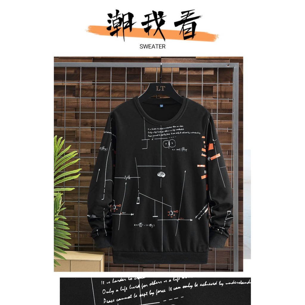 baju sweater RUMUS/baju pria dewasa/kaos pria lengan panjang