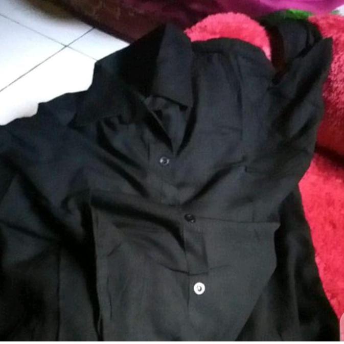 Z Kemeja Hitam Wanita Polos Jumbo M L XL XXL XXXL Katun Rayon Adem Lembut Putih Navy Hem Best Seller
