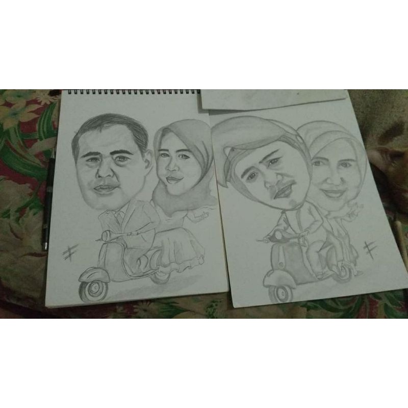 

sketch face + bingkai 12 inc
