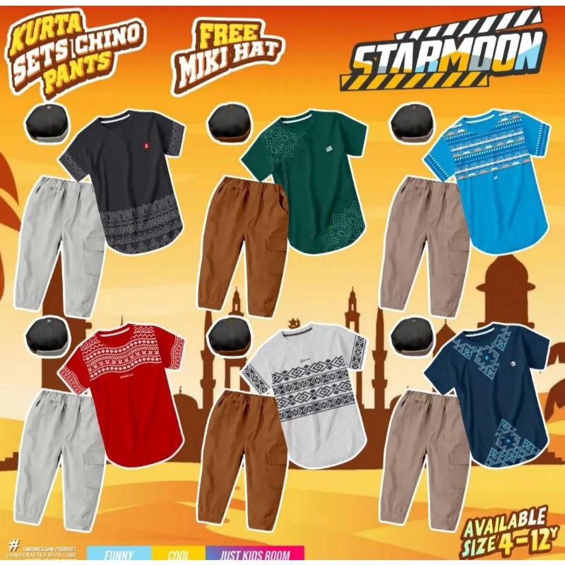 starmoon setelan kurta jogger free miki hat