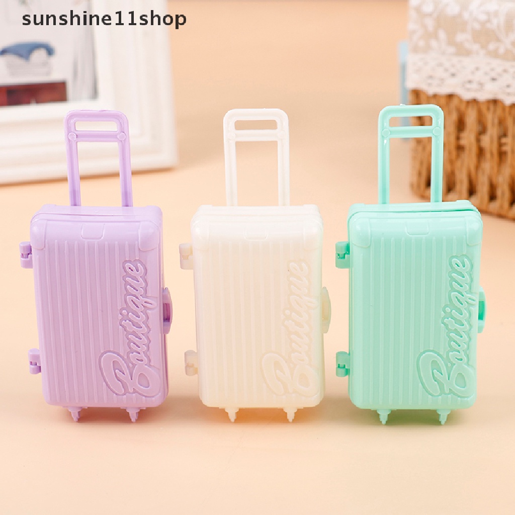 (SHO) 1pc Miniatur Koper Travel Bahan Plastik Untuk Aksesoris Rumah Boneka