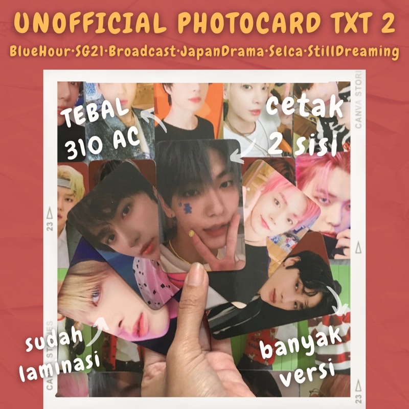 [MIN 3] BLUE HOUR ♡ txt unofficial premium photocard 310 gsm 2 sisi ♡ r vr ar broadcast pineapple selca ♡ Yeonjun Soobin Beomgyu Taehyun Hueningkai