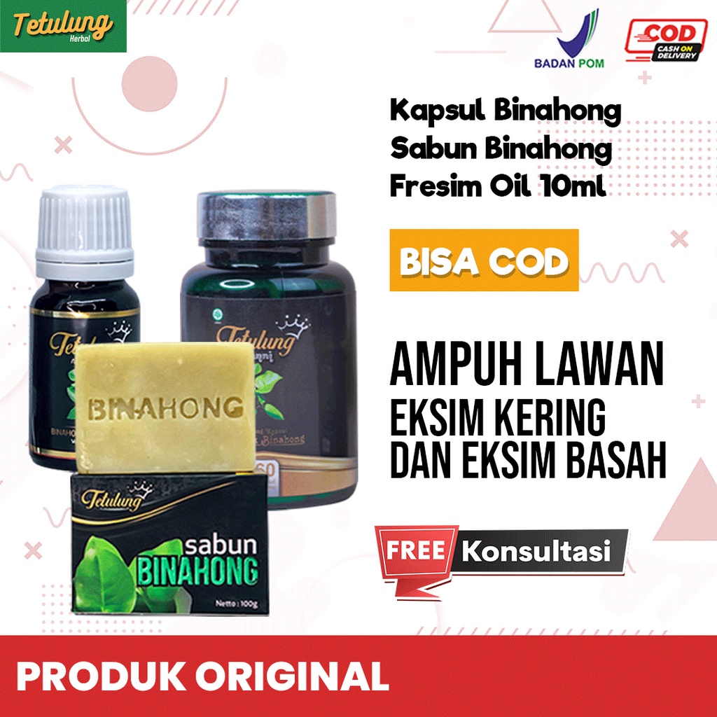 Obat Eksim Ampuh Dari Dalam dan Luar 1 Fresim Oil 10ml, 1 Sabun dan 1 Botol Kapsul [SUDAH BPOM]