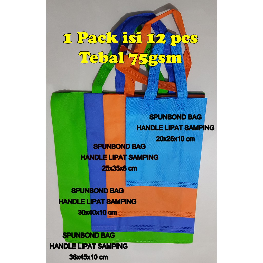

Tas Kain Press Spunbond / Goodie Bag 75 gsm Gasset Handle Polos