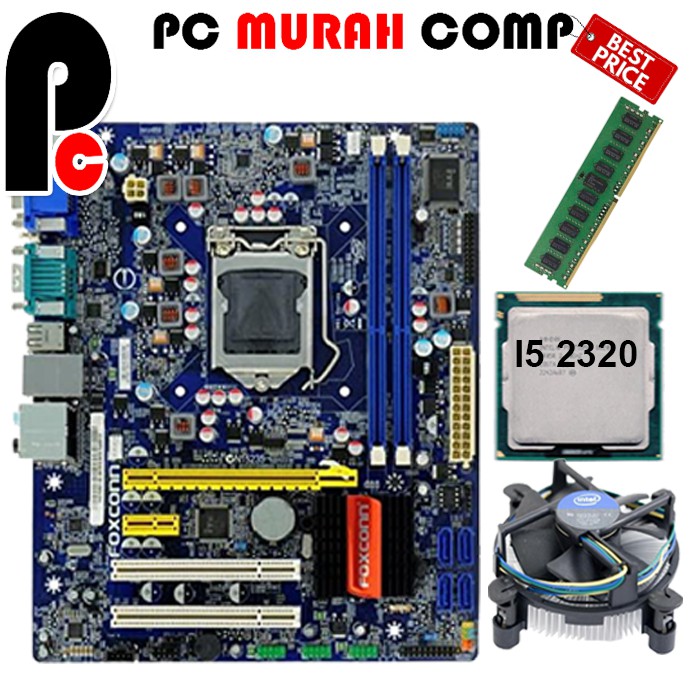 Mainboard LGA 1155 H61 Dengan Processor i5 2320 RAM 2GB