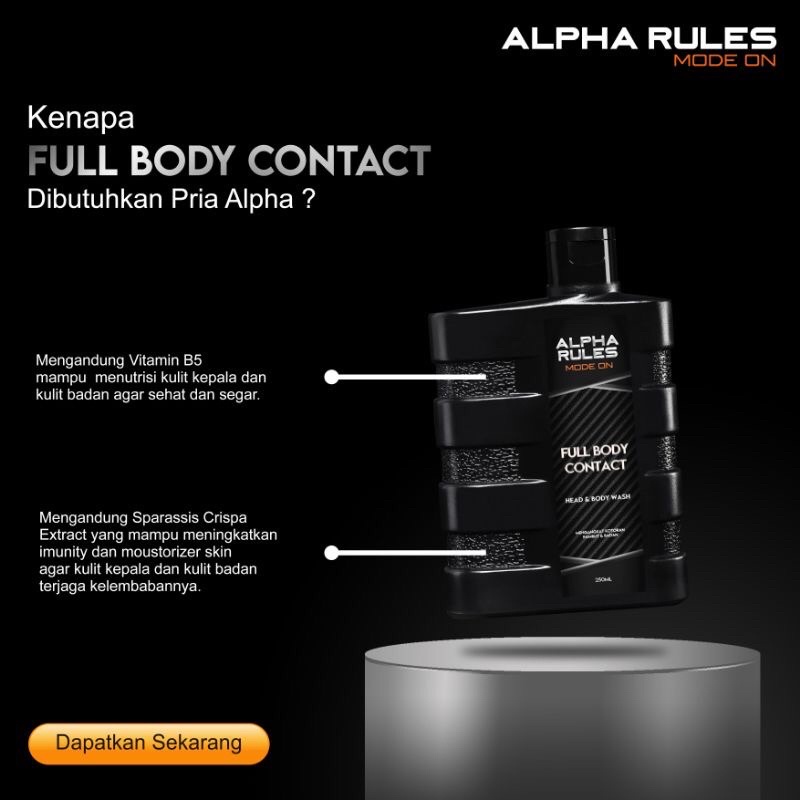 sabun mandi AlphaRules Full Body Contact Head &amp; Shampo 2 in 1 Alpharules Original 250ml ALPHA RULES