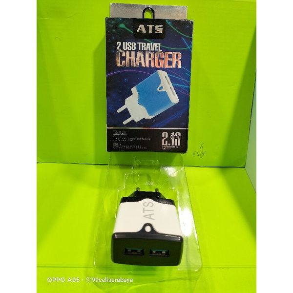 kepala cas Batok charger 2 USB ATS original