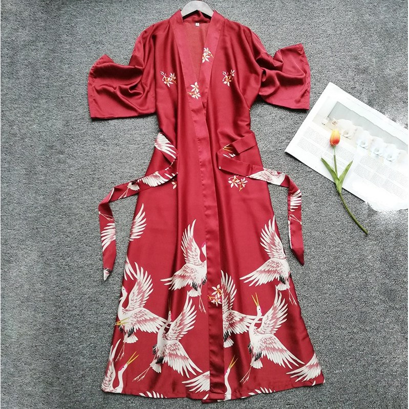 Baju Tidur Kimono Wedding Satin 02 Wanita Women Silk Korea Jepang Fashion Piyama Mewah Elegan