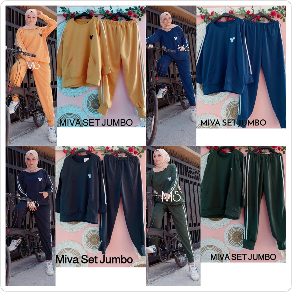 Setelan training olahraga wanita murah / Set Miva / setcel jogging senam terbaru/ set baju muslim AG