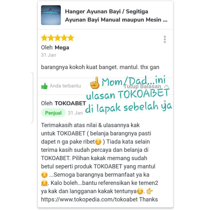 Hanger Ayunan Bayi / Segitiga Ayunan Bayi Manual maupun Mesin Ayunan Elektrik #tokoabet