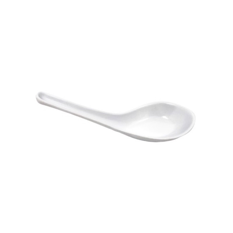 Sendok Soup Bubur Kuah PUTIH  Onyx Melamin /  Sendok Bebek /  Soup Spoon White 5.4” ( 1pcs)