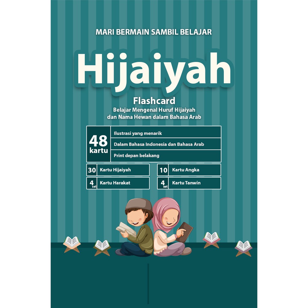 [1KG=10PCS] Konsep Flashcard Hijaiyah / Flash Card / Mainan Edukasi Kartu Pintar Anak