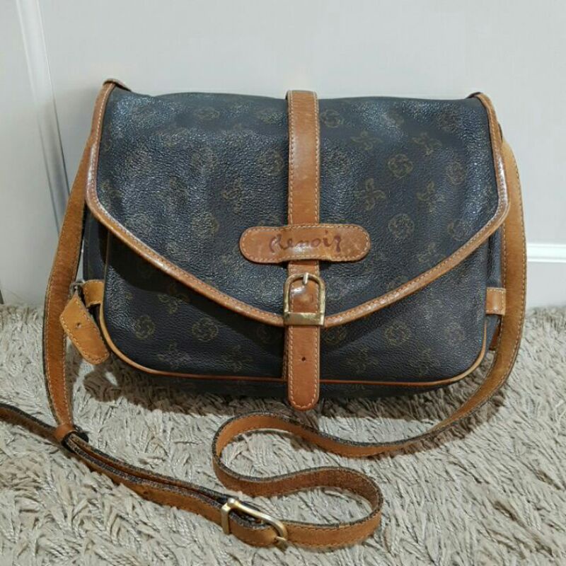 Preloved slingbag kulit coklat Renoir (ala LV)