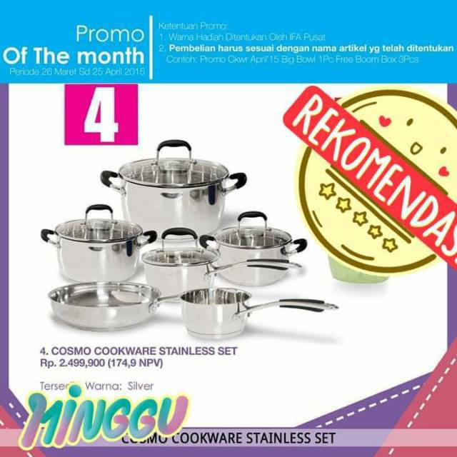 PANCI SET STAINLESS ICHEF COSMO 10PCS