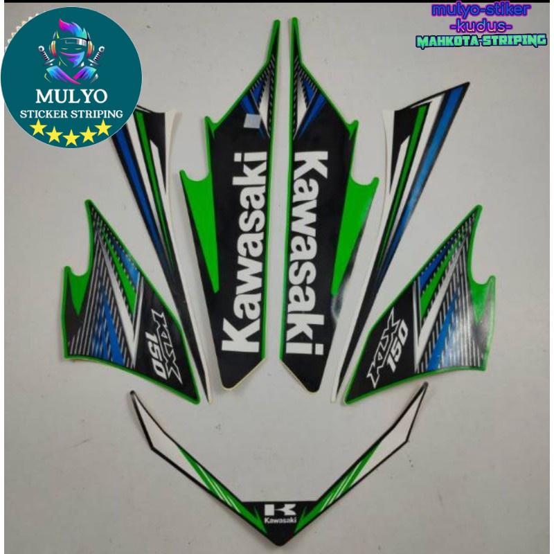 stiker STRIPING STICKER LIS LES POLET motor kawasaki klx 150 lama 2015 hijau list body standar terba