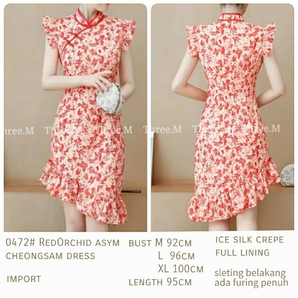 Dress Import Wanita Asym Cheongsam