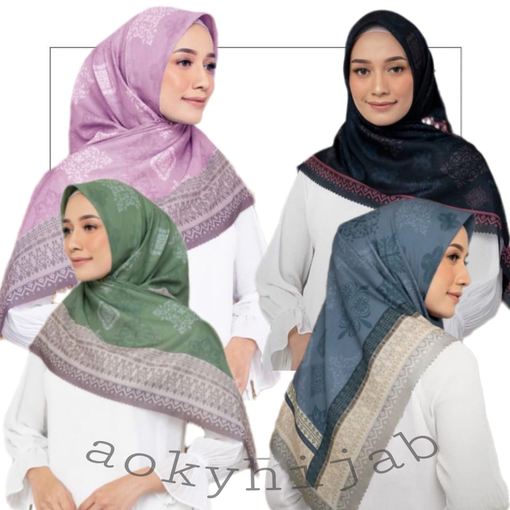 Terbaru !! Hijab Voal Segiempat Motif Candy Series Kerudung Segiempat Motif Jilbab Instan