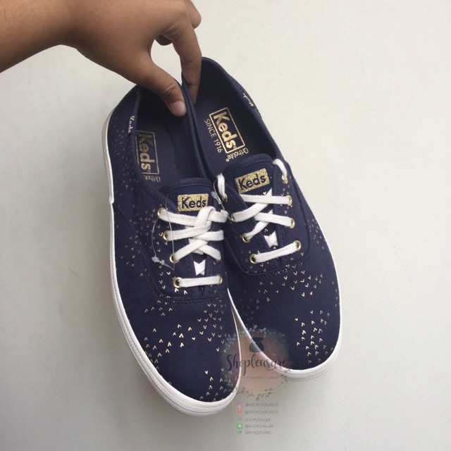 Sepatu keds shoes champion MINI BIRD NAVY GOLD ortholite original ori asli authentic