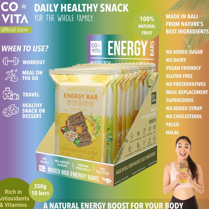 

Covita Superfood Energy Bars Box - Mixed Box Fruit & Nut Bars (10pcs)