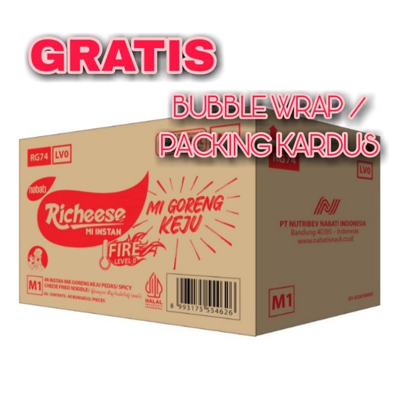 

Richeese Mie Goreng Keju Level 0 (40 Pcs/Dus) 1 Dus / Karton Richeese