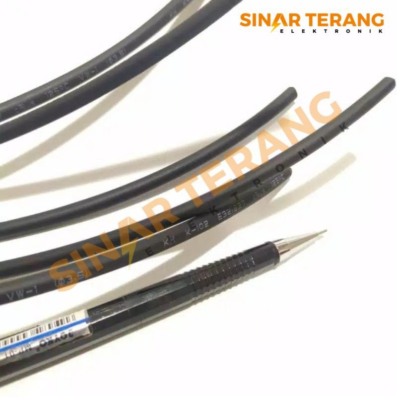 Heatshrink isolasi bakar 3mm hitam