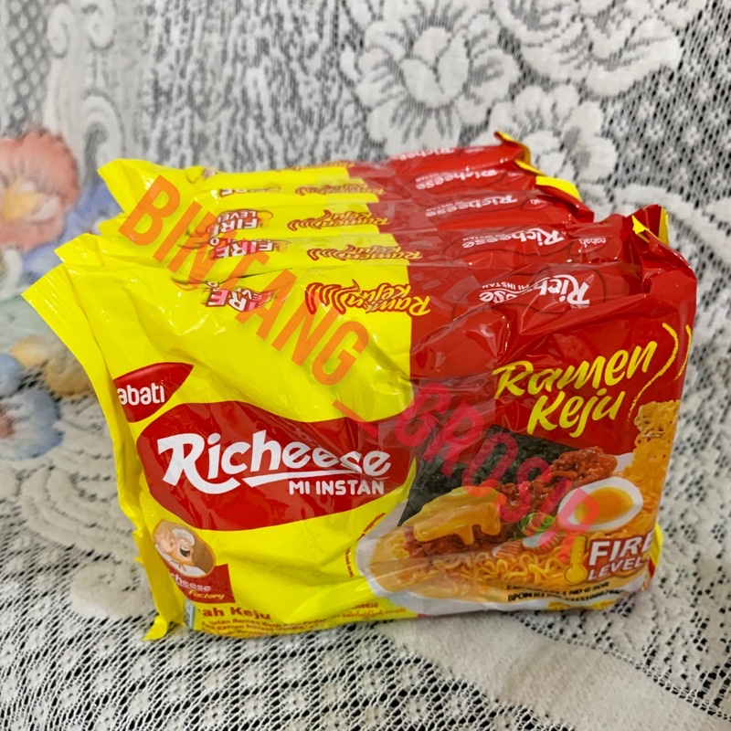 

Mie RICHEESE MI INSTAN Keju (5pcs) / RICHEESE MI INSTAN ramen kuah level 0 / Mie goreng / richeese mie goreng keju/ ramen keju / Richeese Mie Ramen Keju level 0