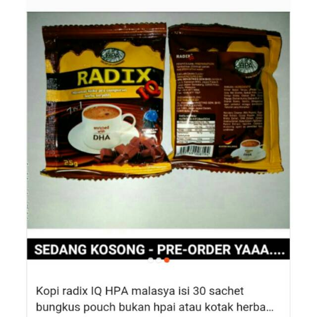 

Kmd- kopi RADIX IQ HPA TAMBAHAN agar 1 kg