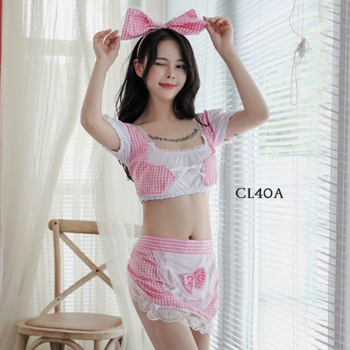 [READY STOCK] BAJU TIDUR WANITA LINGERIE SEXY LINGRERIE PELAYAN SEXY CL40A