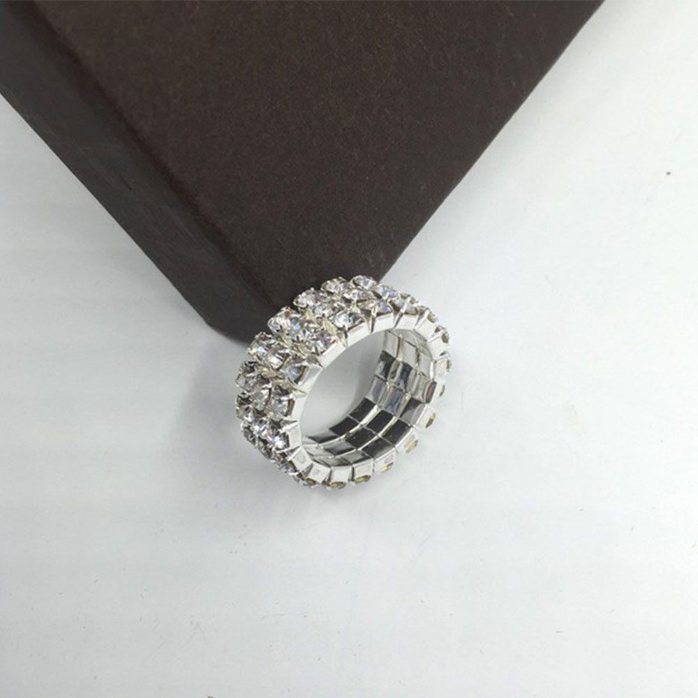 Mxbeauty Cincin Jari Elastis Fashion Atasan Unik Kreatif Perhiasan Pengantin Berlian Imitasi Populer