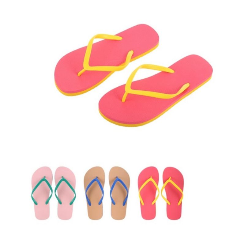 MINISO Sandal Wanita Flip Flop Jepit Contrast Color