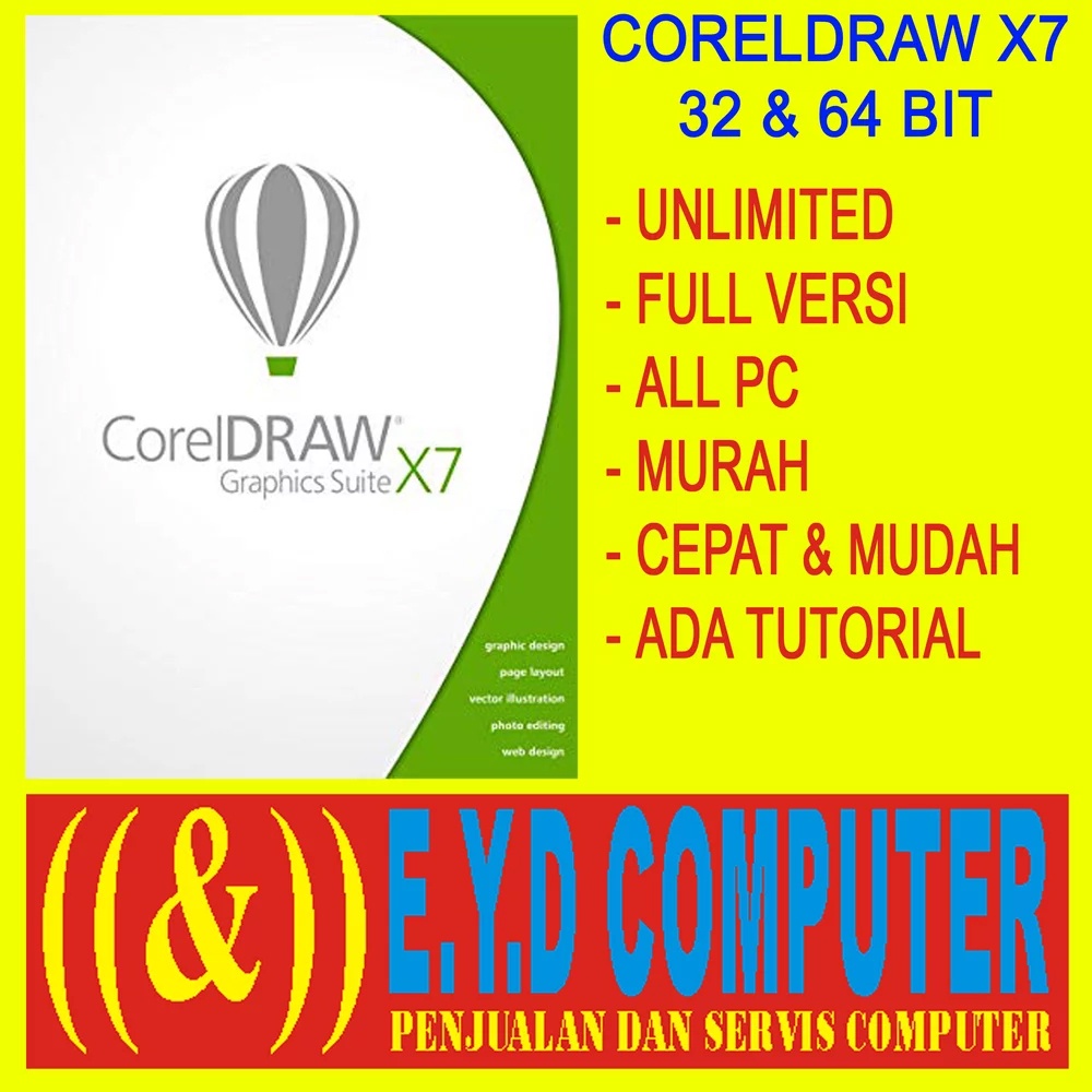 PROMO PROGRAM CORELDRAW GRAHICS SUITE X7 INSTALLER EN 32 BIT 64 BIT CORAL ALL PC UNLIMITED BANYAK PC