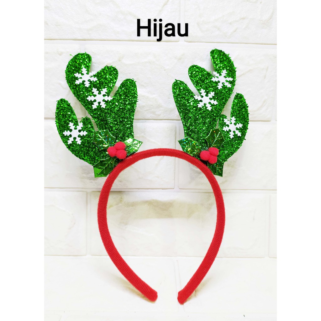 Bando Natal Blink Tanduk Rusa Bando Xmas Perayaan Pesta