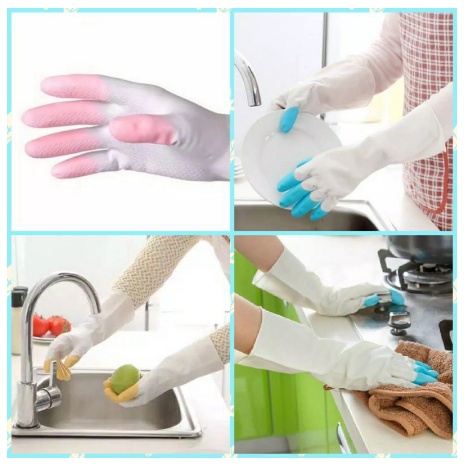 SARUNG TANGAN KARET CUCI PIRING PELINDUNG ANTI AIR SARUNG TANGAN LATEX RUBBER GLOVE [SWEETSPACE]