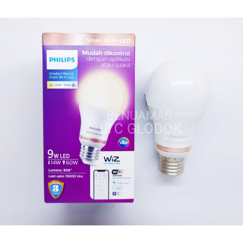 LAMPU LED BULB SMART WIFI 9watt PHILIPS BOHLAM LED WIFI
