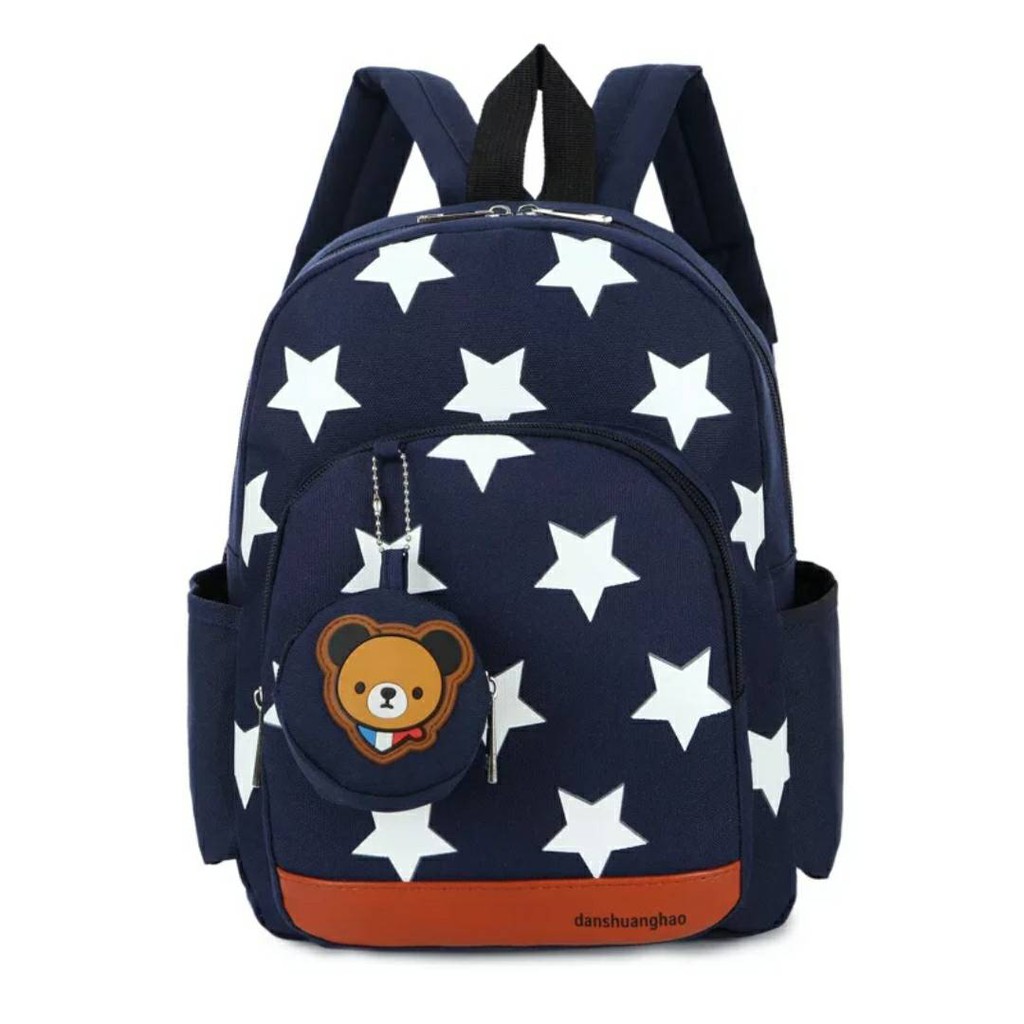 tt_Tas Ransel Anak Sekolah Karakter Fashion Kids Backpack Cute Murah Batam Tas Kanvas import Bintang