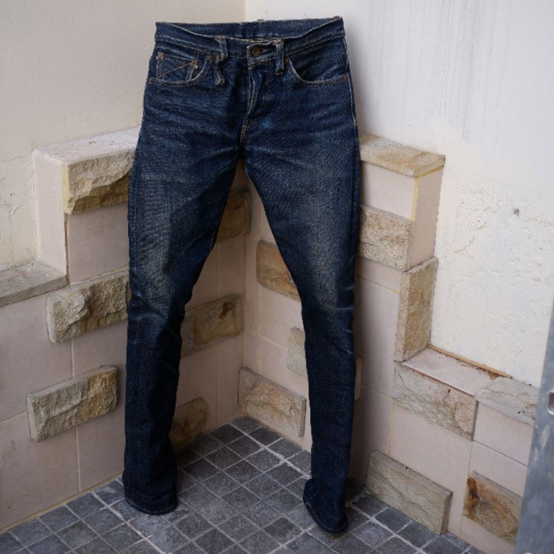 Celana jeans selvedge unsanforized 25oz Sage Everbeast selvage denim sz 30